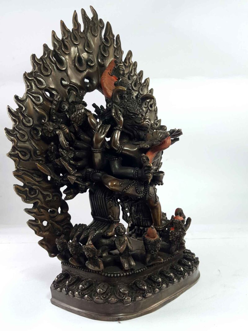 Statue of Yamantaka Vajrabhairava – Copper Oxidized Finish - Image 2