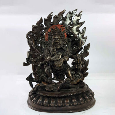 Black Mahakala / Six-Armed Mahakala Statue – Copper Oxidized Finish