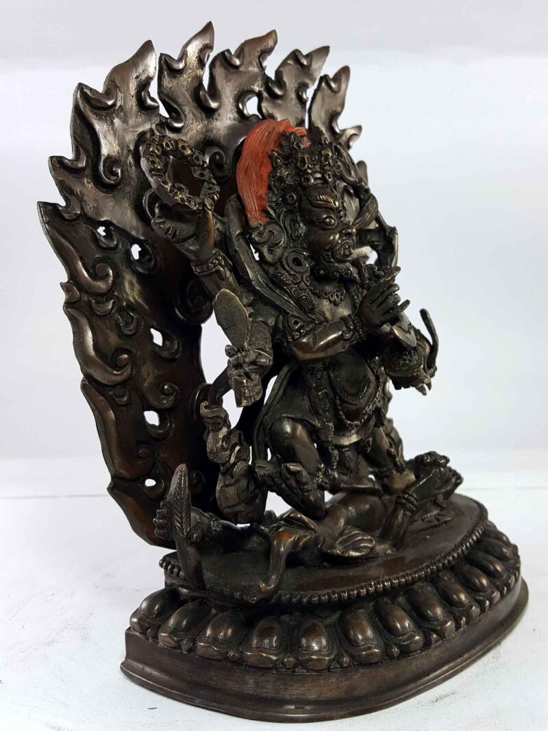Black Mahakala / Six-Armed Mahakala Statue – Copper Oxidized Finish - Image 2