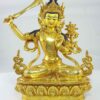 Manjushri Statue – Full Gold Plated with Painted Face - Image 3
