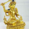 Manjushri Statue – Full Gold Plated with Painted Face - Image 2