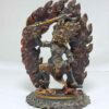 Copper Black Manjushri Statue with Thanka Colors and Antique Finishing - Image 3