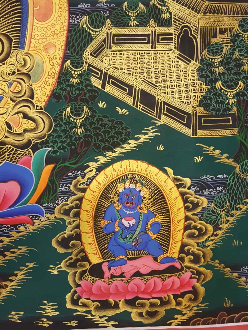 Pancha Jambhala Hand-Made Tibetan Thangka - Image 6