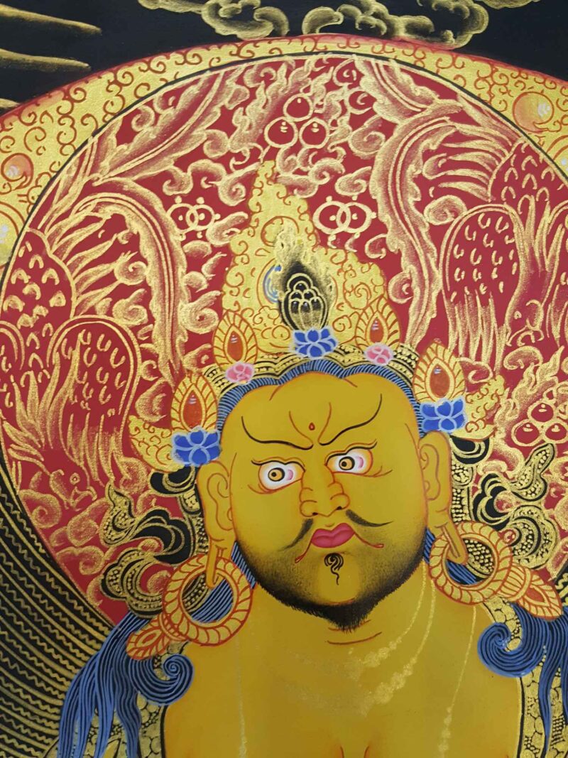 Pancha Jambhala Hand-Made Tibetan Thangka - Image 7
