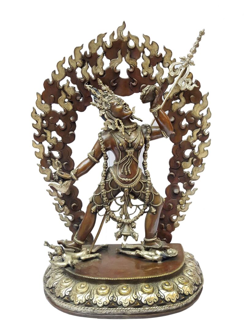 Vajrayogini Statue - Silver Plated Oxidized, Big Statue - Image 2