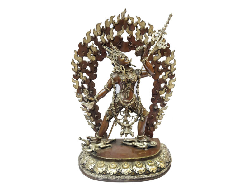 Vajrayogini Statue - Silver Plated Oxidized, Big Statue