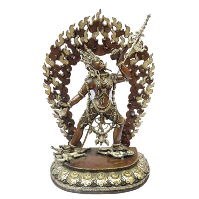 Vajrayogini Statue - Silver Plated Oxidized, Big Statue