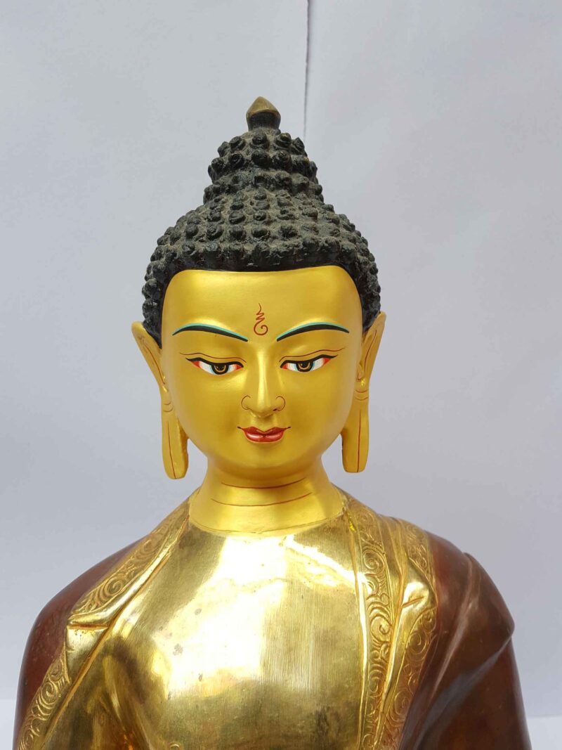 Shakyamuni Buddha Statue - Partly Gold Plated, Painted Face, Big Statue - Image 3