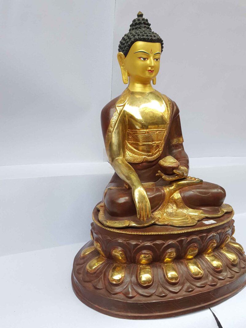 Shakyamuni Buddha Statue - Partly Gold Plated, Painted Face, Big Statue - Image 2