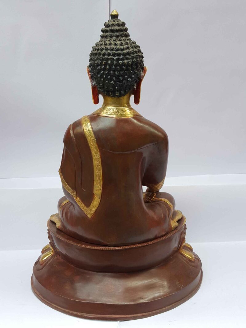 Shakyamuni Buddha Statue - Partly Gold Plated, Painted Face, Big Statue - Image 5