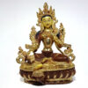 Buddhist Statue of Green Tara - Partly Fire Gold Plated, Painted Face, Good Quality
