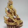Buddhist Statue of Green Tara - Partly Fire Gold Plated, Painted Face, Good Quality - Image 2