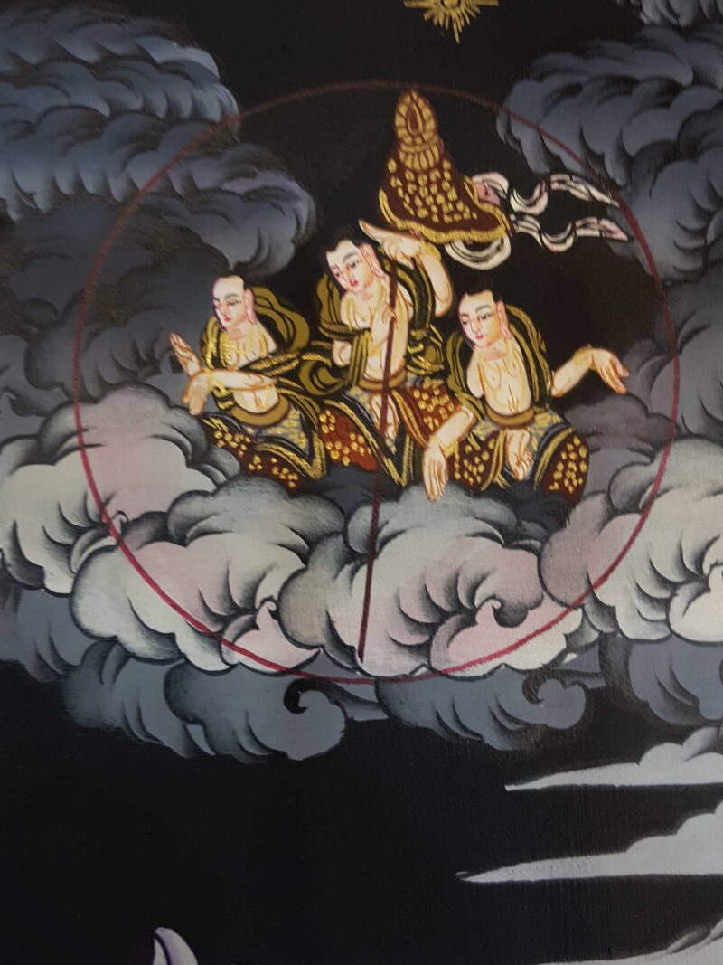 Tibetan Thangka of Bodhisattva Set - Chenrezig, Manjushri, Vajrapani (Chana Dorje) - Image 7