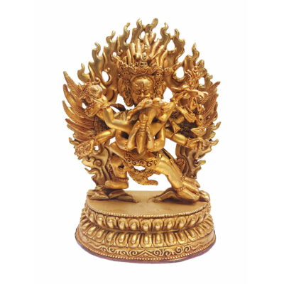 Tibetan Buddhist Handmade Statue of Vajrakilaya - Dorje Phurba, Full Gold Plated