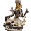 Lakshmi Buddhist Handmade Statue, Silver And Chocolate Oxidized, Wtih Face Painted - Image 4