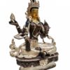 Lakshmi Buddhist Handmade Statue, Silver And Chocolate Oxidized, Wtih Face Painted - Image 5