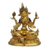 Buddhist Handmade Lakshmi Statue – Full Gold Plated with Painted Face