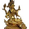 Buddhist Handmade Lakshmi Statue – Full Gold Plated with Painted Face - Image 2