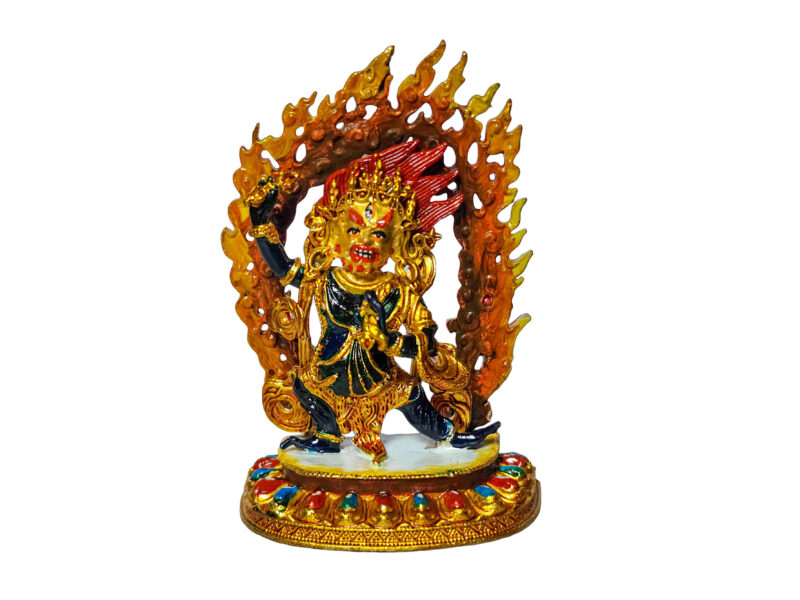 Vajrapani: Buddhist Miniature Statue, High Quality, Traditional Color Finishing and Hand-Painted Face
