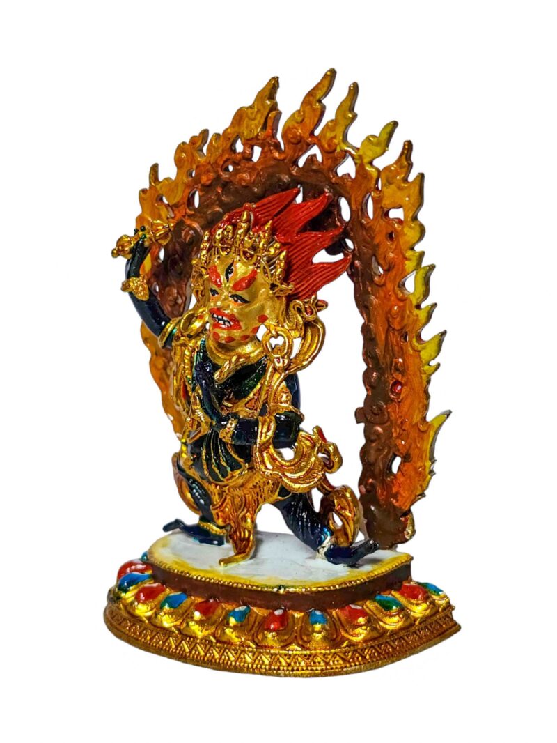 Vajrapani: Buddhist Miniature Statue, High Quality, Traditional Color Finishing and Hand-Painted Face - Image 3