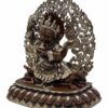 Vajrapani (Chana Dorje) Buddhist Miniature Statue – Silver & Chocolate Oxidized Copper - Image 2