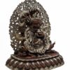 Vajrapani (Chana Dorje) Buddhist Miniature Statue – Silver & Chocolate Oxidized Copper - Image 3