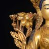 Green Tara: Buddhist Handmade Statue, Full Gold Plated, Face Painted - Image 3