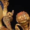 Green Tara: Buddhist Handmade Statue, Full Gold Plated, Face Painted - Image 5