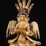 Naga Kanya: Buddhist Handmade Statue, Full Gold Plated, Face Painted - Image 3