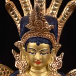 Naga Kanya: Buddhist Handmade Statue, Full Gold Plated, Face Painted - Image 4