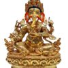 Ganesh: Tibetan Buddhist Handmade Statue, Gold Plated, Painted Face - Image 3