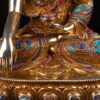 Shakyamuni Buddha: Buddhist Handmade Statue, Full Gold Plated, Face Painted And Stone Setting - Image 7