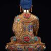 Shakyamuni Buddha: Buddhist Handmade Statue, Full Gold Plated, Face Painted And Stone Setting - Image 6