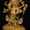 White Mahakala: Buddhist Handmade Statue, Full Gold Plated with Painted Face - Image 6