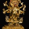 White Mahakala: Buddhist Handmade Statue, Full Gold Plated with Painted Face - Image 5