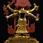 White Mahakala: Buddhist Handmade Statue, Full Gold Plated with Painted Face - Image 4