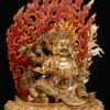 White Mahakala: Buddhist Handmade Statue, Full Gold Plated with Painted Face - Image 7