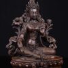 Green Tara: Buddhist Handmade Statue, Chocolate Oxidized, High Quality - Image 3