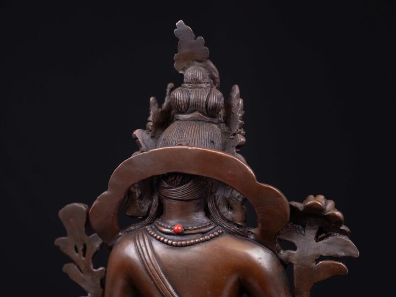 Green Tara: Buddhist Handmade Statue, Chocolate Oxidized, High Quality - Image 4