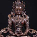 Aparimita: Buddhist Handmade Statue, Chocolate Oxidized, High Quality - Image 3
