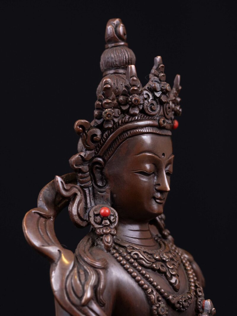 Aparimita: Buddhist Handmade Statue, Chocolate Oxidized, High Quality - Image 2