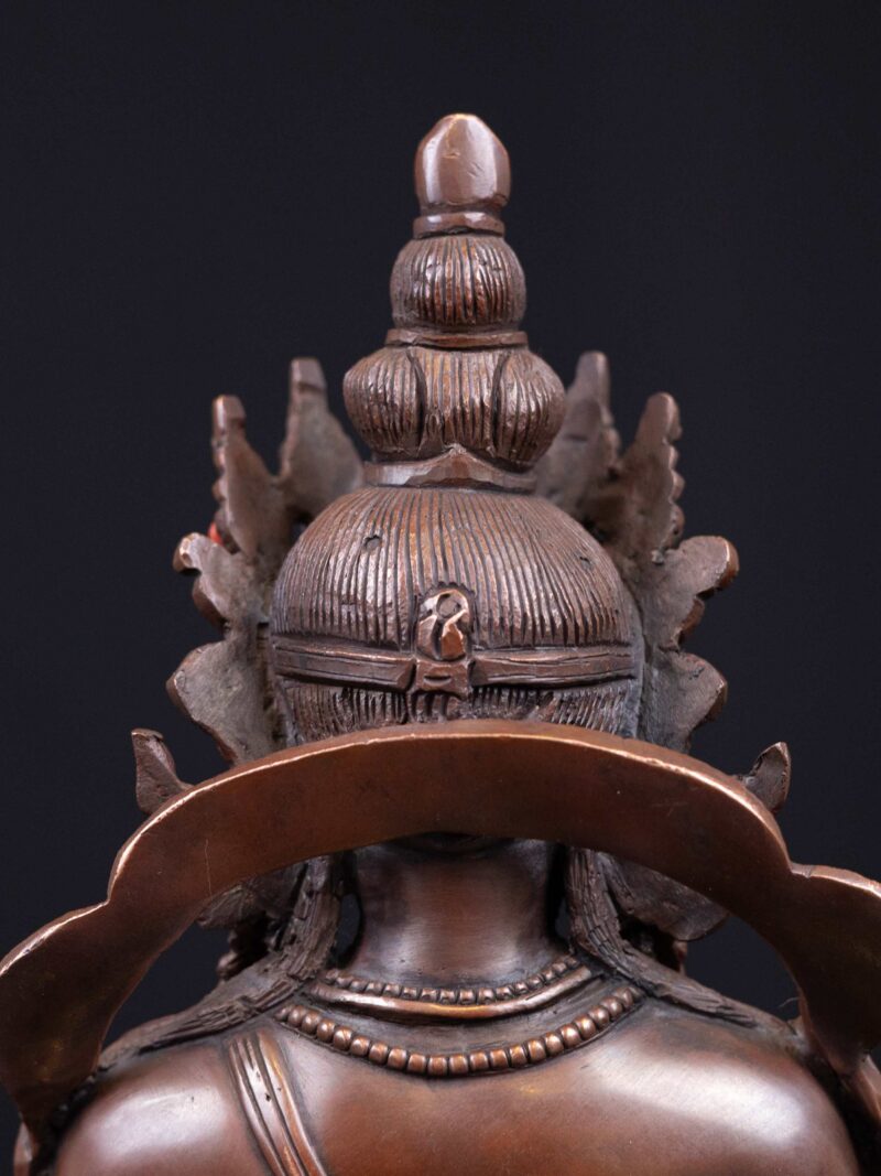 Aparimita: Buddhist Handmade Statue, Chocolate Oxidized, High Quality - Image 5