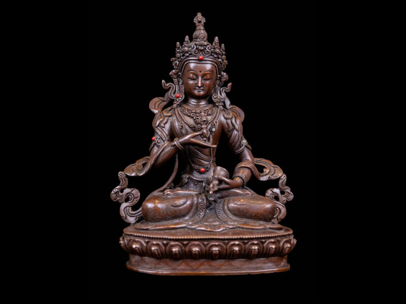 Vajrasattva: Buddhist Handmade Statue, Chocolate Oxidized, High Quality