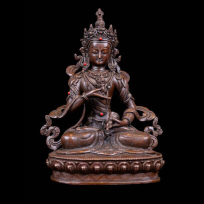 Vajrasattva: Buddhist Handmade Statue, Chocolate Oxidized, High Quality