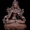 White Tara: Buddhist Handmade Statue, Chocolate Oxidized Finish - Image 3