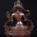 White Tara: Buddhist Handmade Statue, Chocolate Oxidized Finish - Image 5