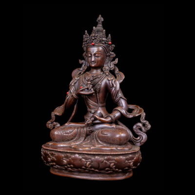 Vajrasattva: Buddhist Handmade Statue, Chocolate Oxidized Finishing