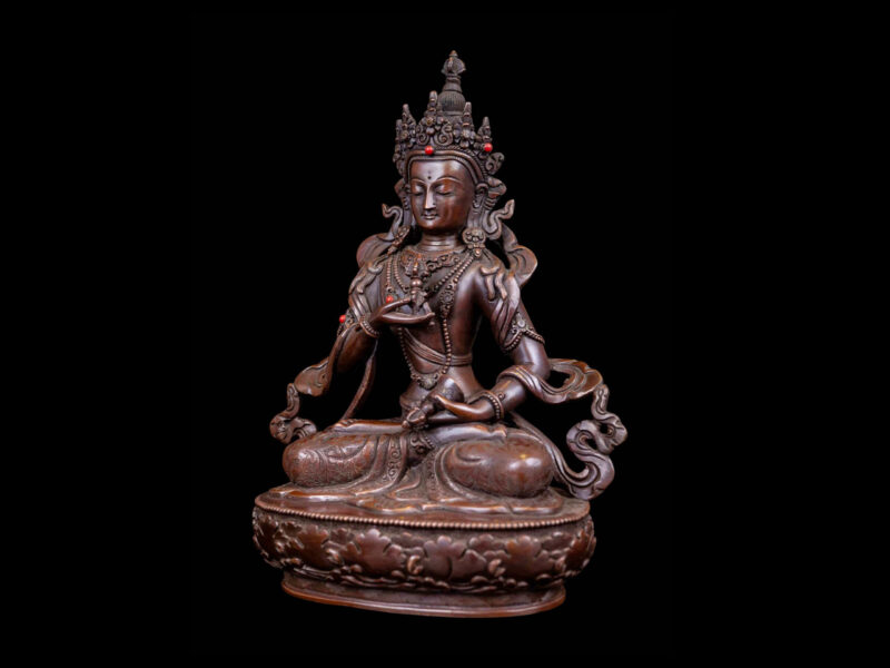 Vajrasattva: Buddhist Handmade Statue, Chocolate Oxidized Finish