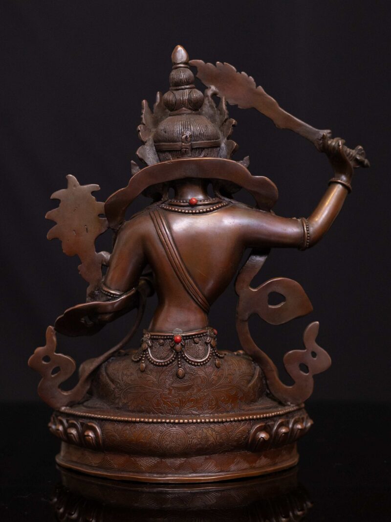 Manjushri Buddhist Handmade Statue – Chocolate Oxidized, High-Quality Craftsmanshi - Image 5