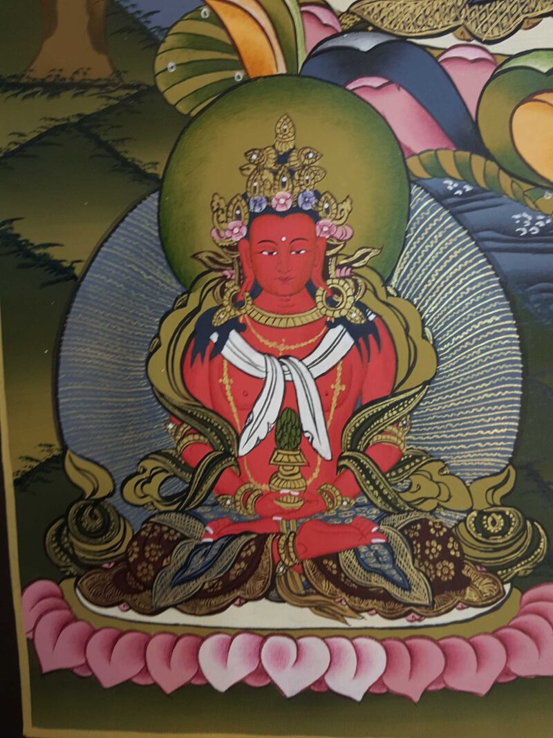 Tibetan Thangka of White Tara – Healing Thangka in Real Gold and Tibetan Colors - Image 2